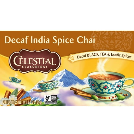 - (2 Pack) Celestial Seasonings Chai Tea, Decaf India Spice, 20 Count