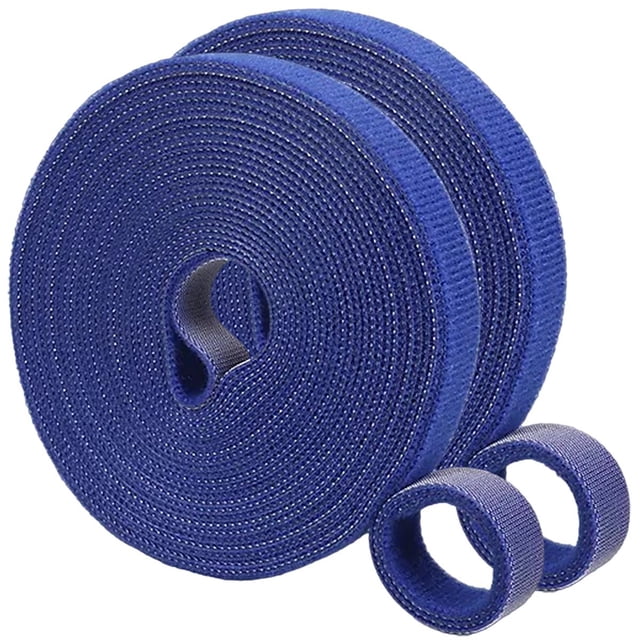 Fijador de Cables HookLoopBlue 2 pzas 5m 12mm Azul Rollo Velcro Doble Cara Hook Loop. VentDepot MXUHL-002