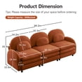 thumbnail image 5 of HUTWIFE 98.2" 3-Seater Teddy Velvet Couch, Orange Modular Sofa with Curved Back & Lumbar Pillows, 5 of 9