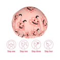 thumbnail image 5 of Kdxio Smiling Pink Pumpkins Print Shower Cap for Women,Elastic and Reusable,Double Waterproof Layers Bathing Hat, 5 of 6