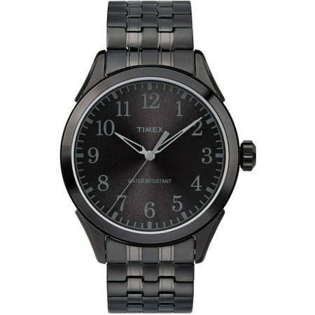 Timex Men's Briarwood Black Watch, Stainless Steel Expansion Band