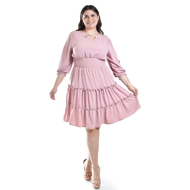Vestido de Olanes Roman Fashion Rosa Claro 42