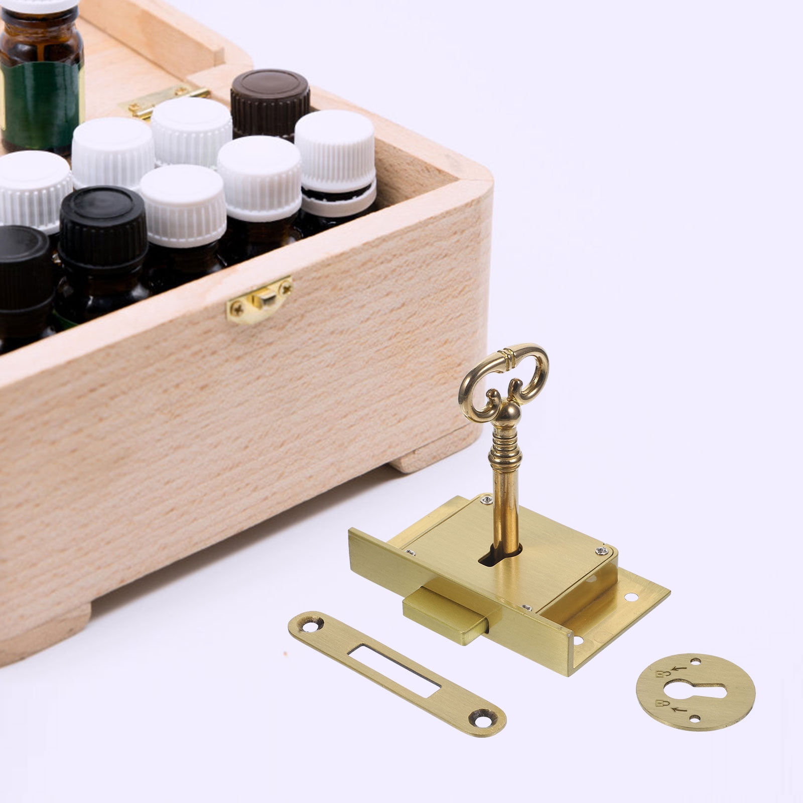 Raindrops 2 Sets  of File Cabinet Lock Secure Drawer Lock Brass File Wooden Box Safety Lock Replacement