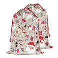 thumbnail image 2 of Christmas Bags Drawstring,Beige Christmas Santa and Reindeer Pattern Large Xmas Christmas Gift Bags,Reusable for Xmas and New Year Party Favors and Supplies,27.6" X 19.7", 2 of 6