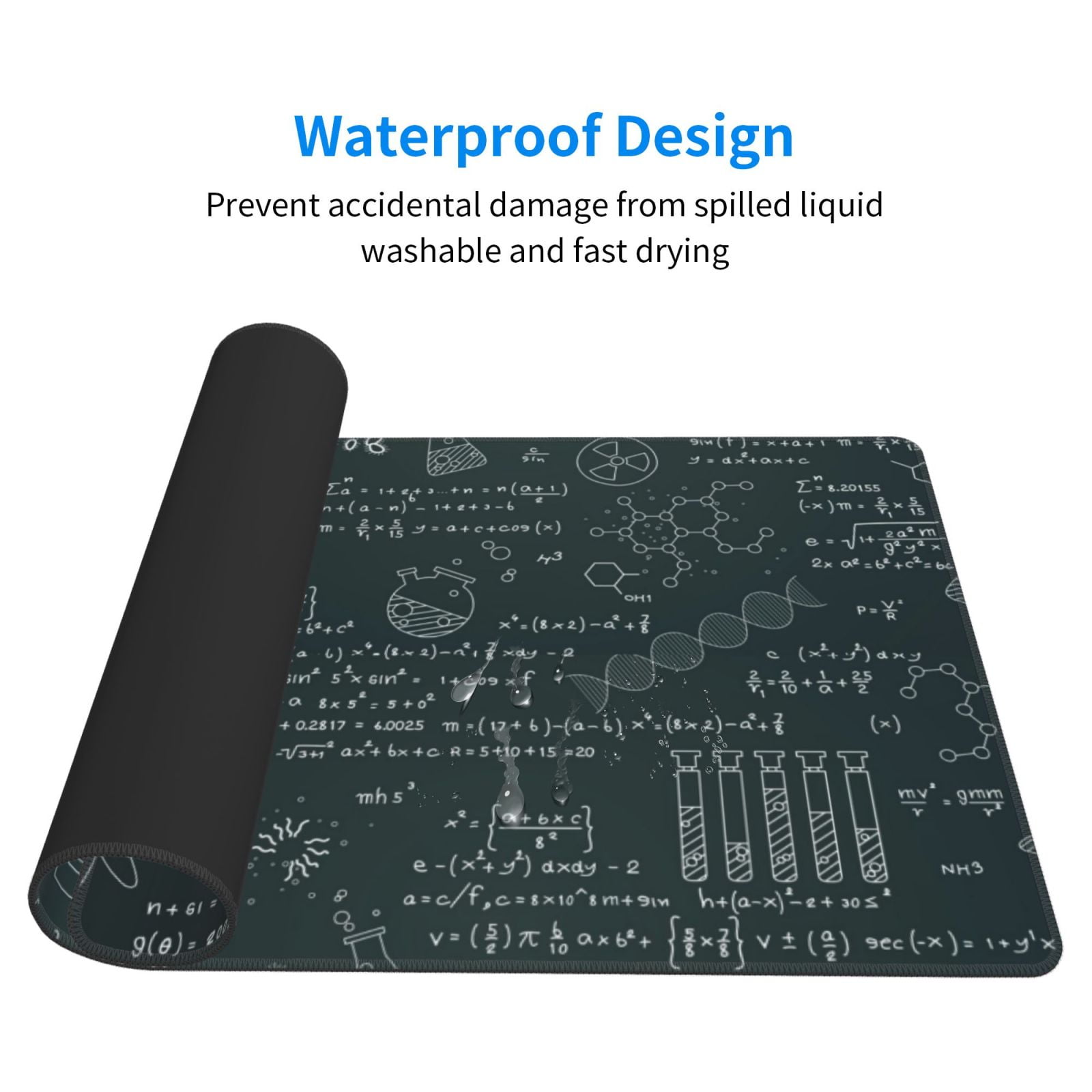 Rateoe Chemical Print Mouse Pad - Extended Large Gaming Mousepad,Non-Slip Stitched Edge,16x29.5 Inch