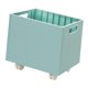 thumbnail image 4 of Caja de almacenamiento de libros apilable con asas, moderna y con ruedas que ahorra espacio. Azul, 4 of 9