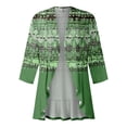 thumbnail image 5 of ZKIRBJV Summer Cardigans for Women Lightweight 3/4 Sleeve Plus Size Cardigan Open Front Shrug Cardigan Floral Print Dressy Casual Soft Coat Jacket Green XL, 5 of 6