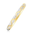 thumbnail image 1 of 10k Two-Tone Gold Textured Zigzag Style Bangle 7 in, 1 of 2