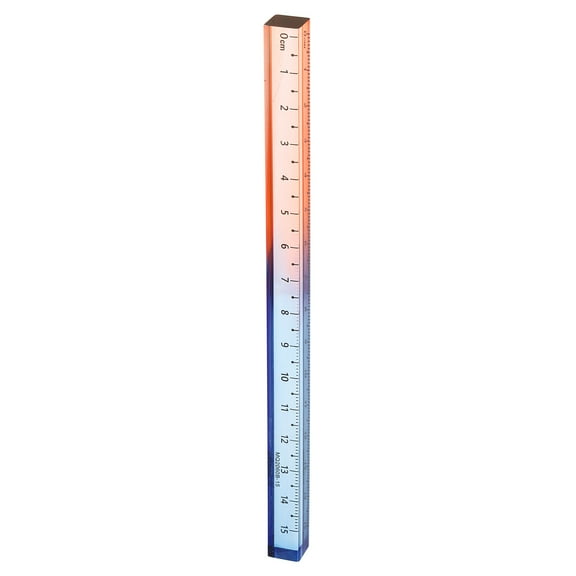 Uxcell Acrylic Clear Straight Rulers 15cm Metric Transparent Gradient Three-Dimensional Plastic Ruler Square Cube Measuring Tool for Classroom Office, Blue-Orange