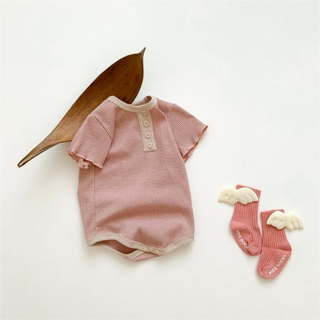 

TOWED22 Baby Rompers Boy Infant Baby Boy Girl Fall Winter Clothes Hoodie Pullover Sweatshirt Romper Color Block Long Sleeve Onesie Top Outfit Pink