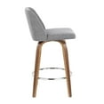 thumbnail image 3 of Toriano Mid-Century Modern Counter Stool in Walnut and Grey Fabric by LumiSource - Set of 2, 3 of 5
