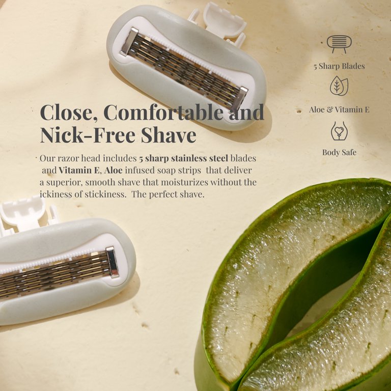 Freya Vee Razor + Vibe 2-in-1 Starter Kit, 2 blades refills. Safely  designed vibrator handle personal messager, 6 modes, Body-safe silicone  curved. IP7 Water resistant. Quiet & Discreet for travel - Walmart.com