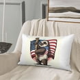 thumbnail image 4 of Plush Throw Pillow Covers, Cute Sloth American Flag Pillow Cases with Invisible Zipper, Breathable Microfiber Pillow Cases Standard Size for Sleeping Bedroom Sofa Living Room 16x24, 4 of 5