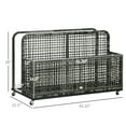 thumbnail image 3 of Outsunny Four Wheels Pool Float Storage, Dark Gray, Steel/PE Rattan, 43.25" x 22.5" x 28", 3 of 8