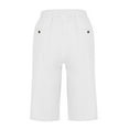 thumbnail image 5 of Atogsazn Womens Cotton Linen Shorts Causal Gym Half Shorts Elastic Waisted Running Five Points Summer Shorts White XXXL, 5 of 6