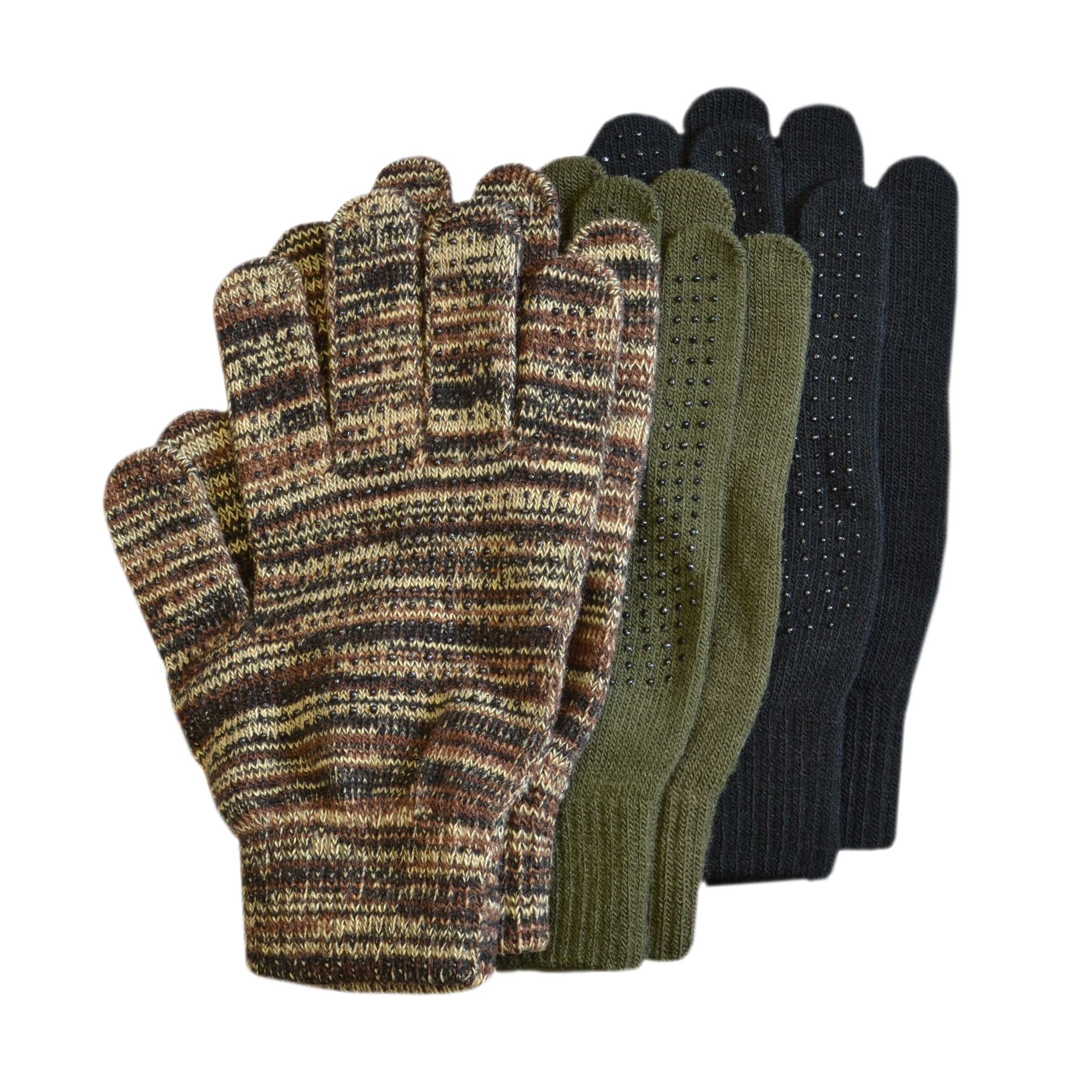 4 Pairs Kid Winter Knit Gloves Camouflage Print Warm Gloves Stretch Anti-slip Gloves for Boys Girls