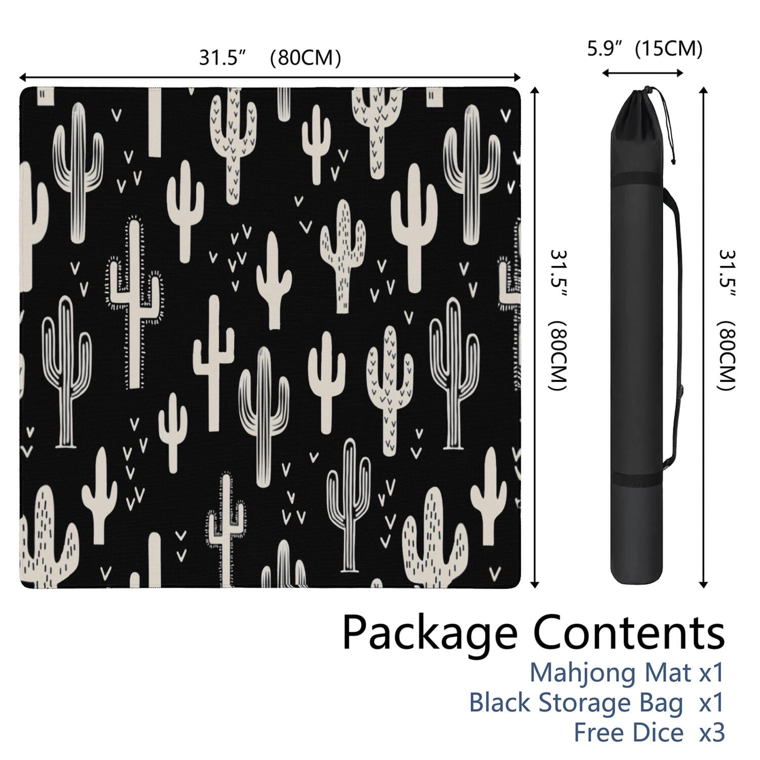 31.5 Inch Plants Inspired Playing Mat Made of Rubber Material Featuring Anti-Slip Non-Skid Backing and Noise Reduction Qualities for Board Games Card Games