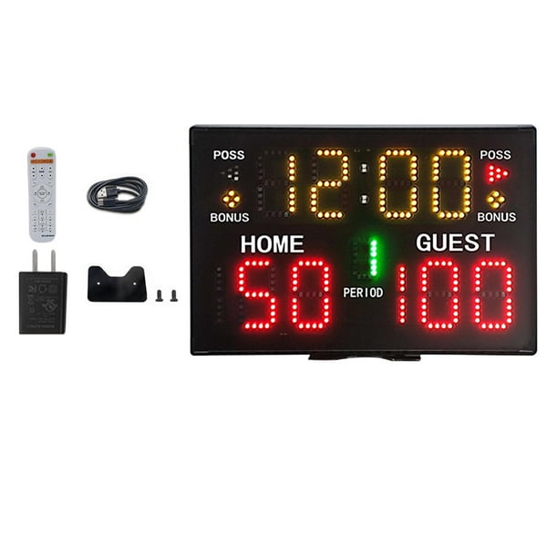 Marcador digital Reloj de puntuación Marcador electrónico para voleibol Baloncesto interior sin trípode Sunnimix Marcador electrónico