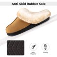 thumbnail image 5 of HomeTop Women's Classic Suede Memory Foam Slippers Durable Sole with Warm Faux Fur Collar, 5 of 6