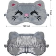 thumbnail image 2 of Cute Cat Sleep Mask - Soft Plush Eye Mask for Travel, Adults & Kids - Gray Cat Design, 2 of 6