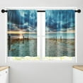 thumbnail image 4 of Sea Beach Summer Kitchen Curtains, Sun Blue Sunset Short Window Curtains Set of 2, Window Treatment Tier Curtains for Kitchen Over Sink Bathroom Dining Room Decor (26x36 Inch), 4 of 6
