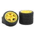 thumbnail image 4 of Rueda Plana RC, Alta Resistencia A La Abrasión Manejo Rendimiento Textura Desigual Goma 1/10 Neumático RC Para Actualización De Automóvil Cergrey Amarillo, 4 of 8