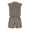 thumbnail image 3 of CHUMUD Two Piece Sets for Women Petite Summer Outfits Sleeveless Crew Neck Crop Tank Shorts Casual Set with Pockets, 3 of 8