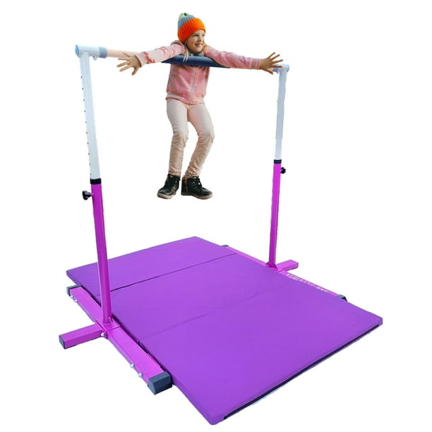 Athletic Bar Barre horizontale de gymnastique + tapis de culbutage  professionnel pour enfant - Barre asymétrique à