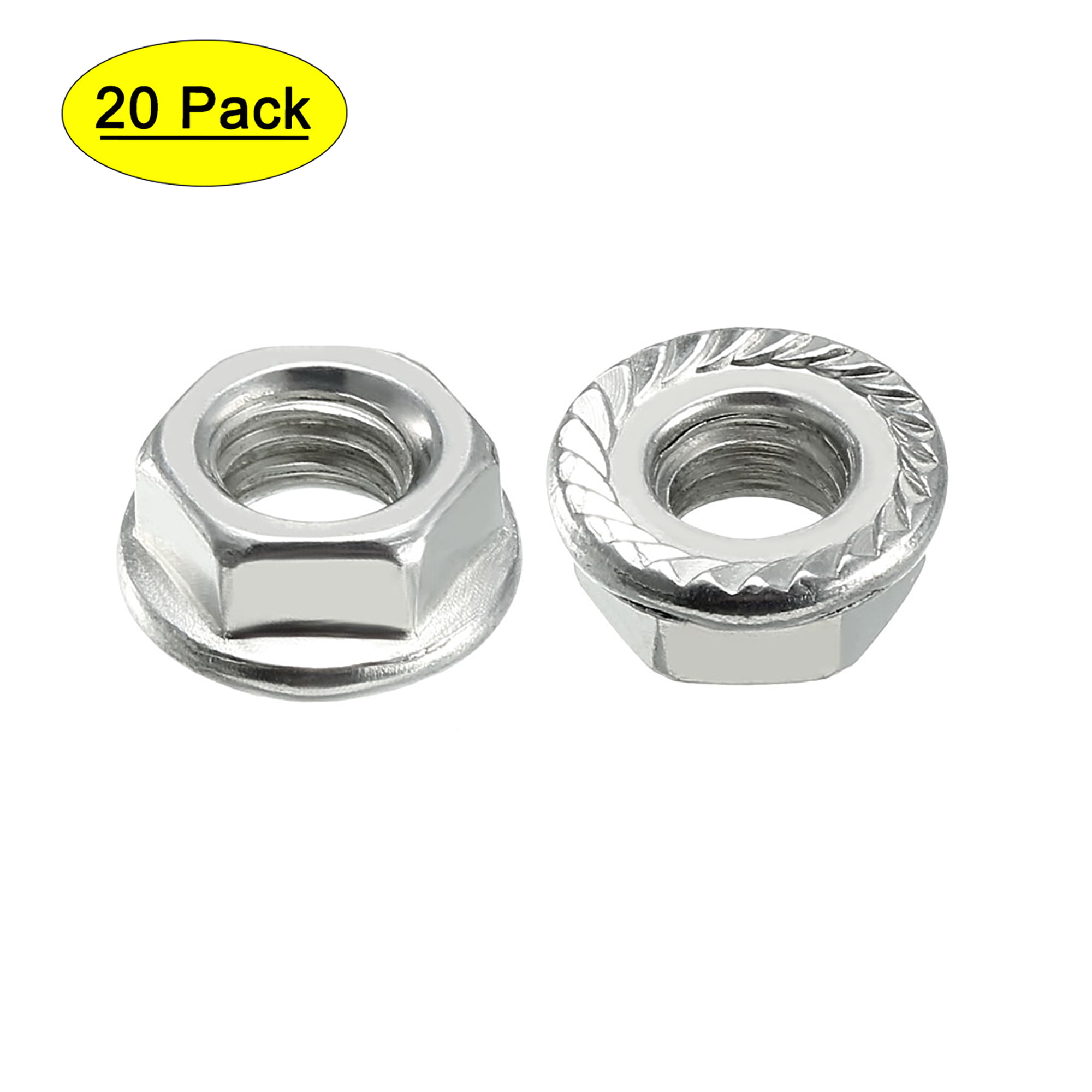 M12 Stainless Steel A2 Serrated Flange Flanged Nut 20 Pack