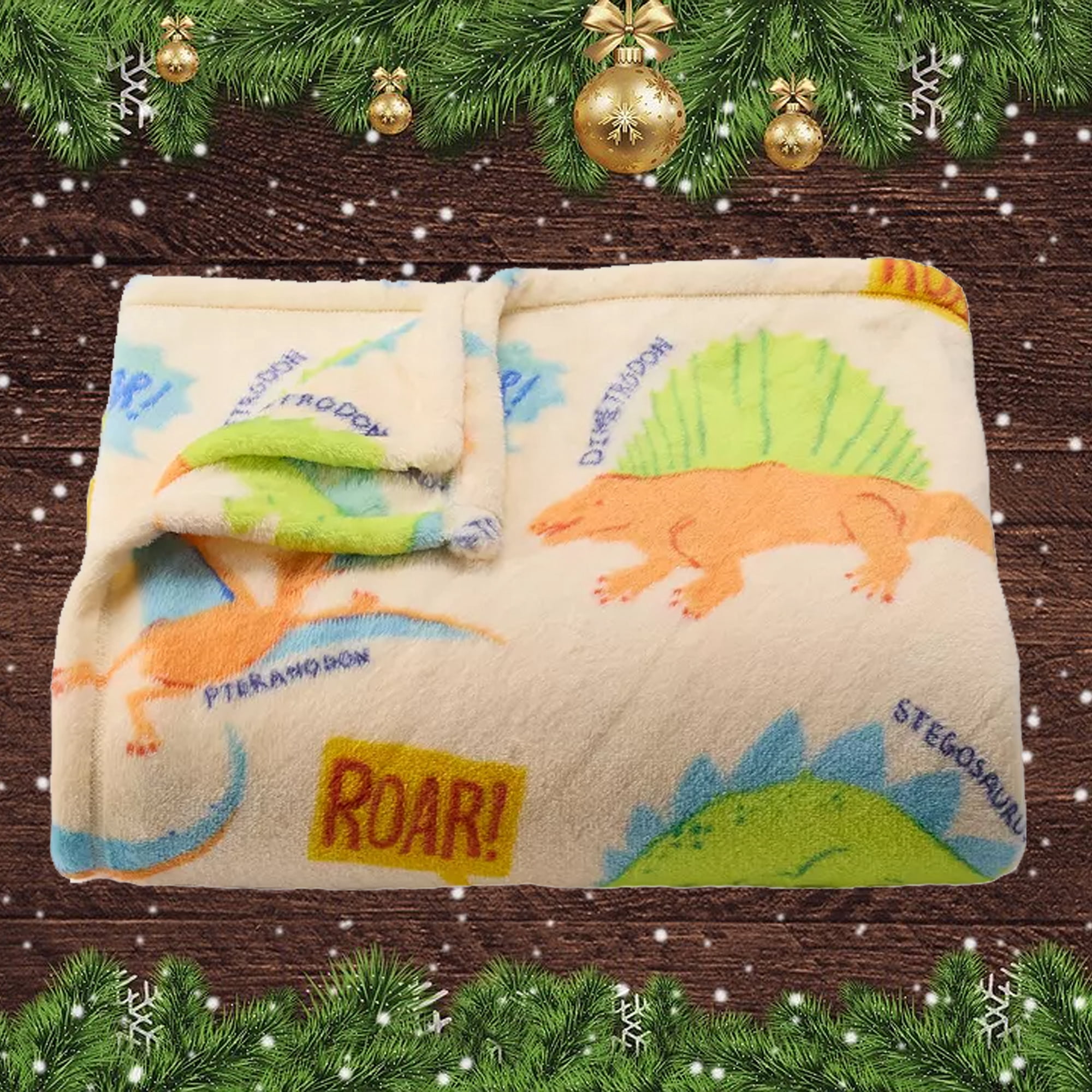 The Big One Plush Throw Blanket Dinosaur Multi-Color Super Soft Polyester 60 x 72 Child Boys