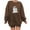Brown, variant on Qertyioot Womens Merry Christmas Clothes,Women's Fashion Fall Winter Castle Print Casual Sports Round-Neck Tracksuits Long Sleeve