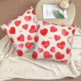 thumbnail image 5 of Valentines Day Pillow Covers 18x18 Set of 2, Watercolor Red Love Heart Valentines Day Decorations Throw Pillow Covers Outdoor Valentine Holiday Cushion Case Linen Square for Home Couch Sofa, 5 of 6