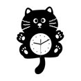 thumbnail image 2 of Reloj de pared con forma de gato, silencioso, multifuncional, colgante, decorativo, creativo, para niños. negro, 2 of 9