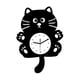 thumbnail image 2 of Reloj de pared con forma de gato, silencioso, bonito, multifuncional, fácil de instalar, creativo, para habitación de niños, decoración de interiores, negro, 2 of 8