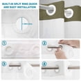 thumbnail image 4 of No Hook Shower Curtain, Sage Green Shower Curtains for Bathroom with See Through Top Window, Brown Solid Color Simple Abstract Waterproof & Washable Bath Curtain Long 72"x78", 4 of 9