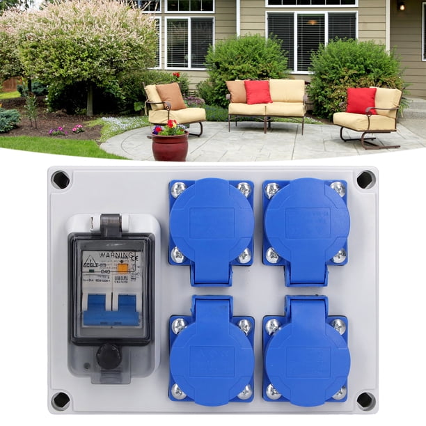Enchufe de Pared ANGGREK Toma de Corriente Impermeable Alemana Carcasa de ABS 4 Posiciones