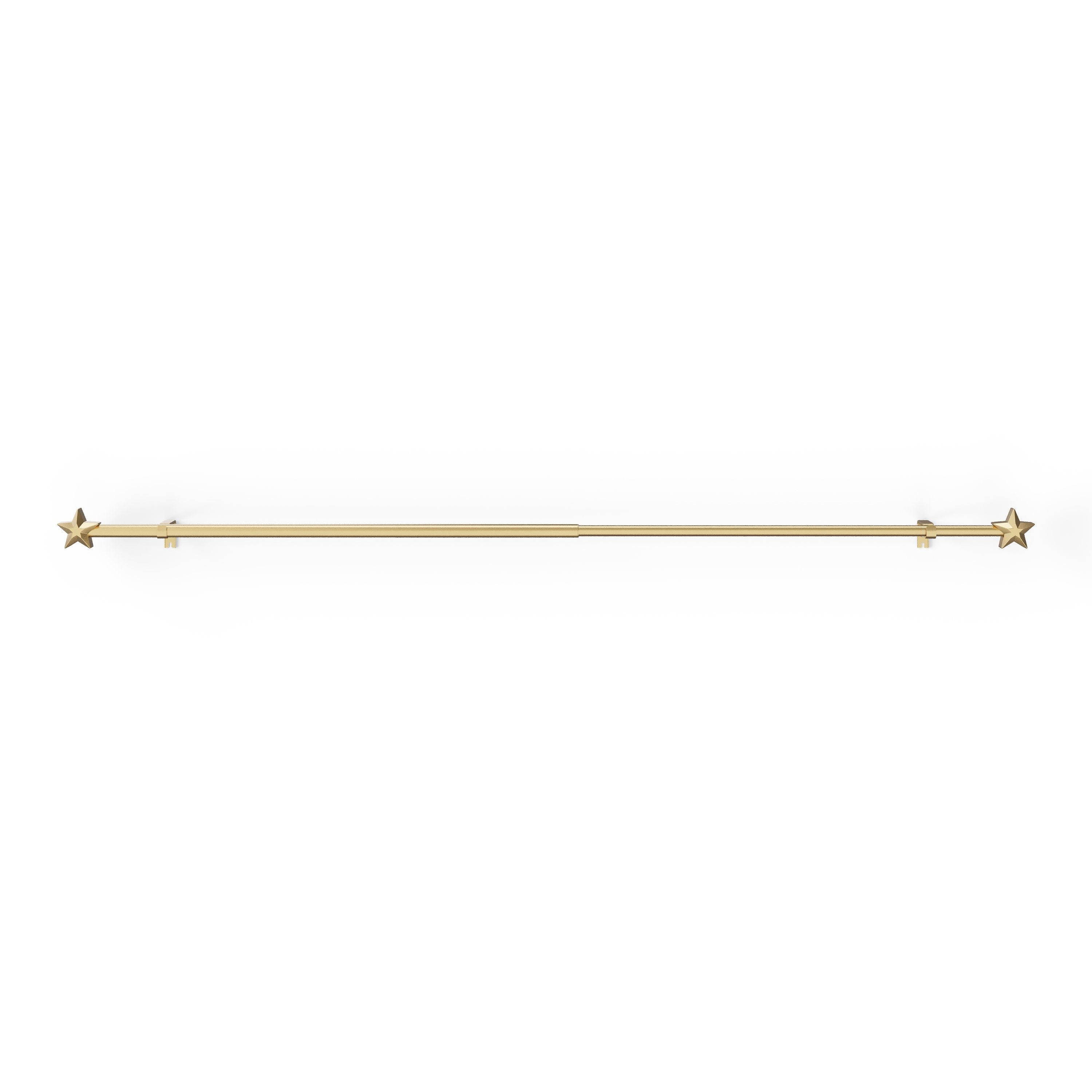 Mainstays Kids 3/4" Gold Star Adjustable Single Curtain Rod, 48"-84"