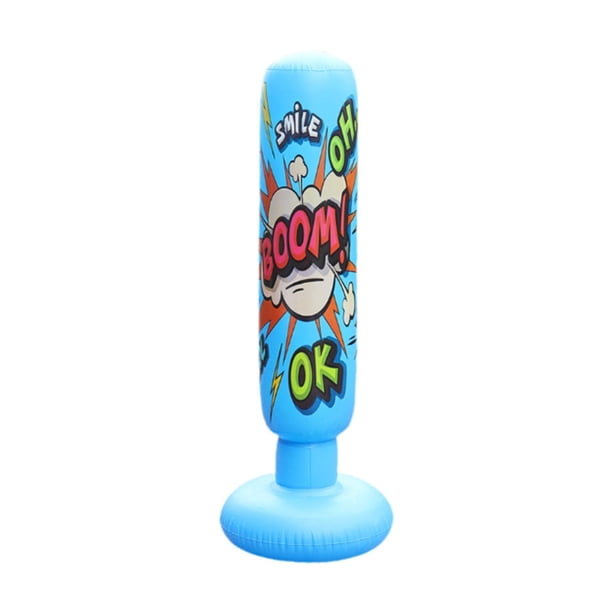 Saco de boxeo inflable, columna de boxeo de regalo para fiestas, interior y exterior. Azul