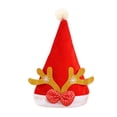 thumbnail image 2 of Adornos navideños, divertidos gorros navideños con reno para niños, gorro de Papá Noel, gorro navideño de reno, gorro rojo grueso de Papá Noel para recién nacidos, gorro de asta para niño y niña., 2 of 8