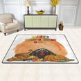 thumbnail image 2 of Dreamtimes Happy Thanksgiving Day Area Rug 72x48in Turkey Cornucopia Non-Slip Floor Carpet Comfort Floor Mats Decor for Indoor Living Dining Room and Bedroom Area, 2 of 7