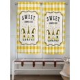 thumbnail image 6 of Bedroom Curtains 63 Inches length, Summer Gnomes Window Treatment Curtain Drapes, Yellow Plaid Sweet Bee Spring Floral Rod Pocket Curtain Panels for Living Room Kitchen, 42"x63", 2 Panels, 6 of 7