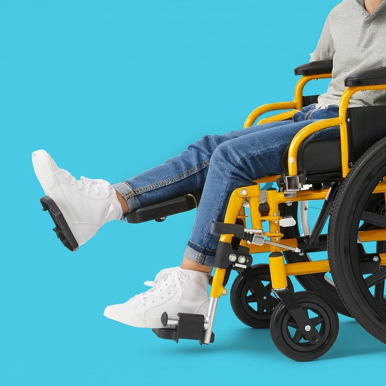 Smilez Pediatric Wheelchair Fun Lightweight Foldable Kids Wheelchair with Cushion Seat, Seat Belt and Anti-Tippers Included