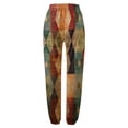 thumbnail image 4 of Women's Wide Leg Pants Print Harem Trousers Slip On Trousers Boho Beach Trousers Lightweight Casual Loose Trousers With Pockets Stretch Dress Casual Flowy Palazzo Pants Women, 4 of 7