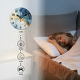 thumbnail image 4 of Non-Ticking Silent Wall Clocks Battery Operated Personalized Decor Clock for Bathroom,Office-Watercolor Painting With Gold Lines, In Shades Of Blue And White（10inch）, 4 of 4