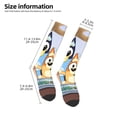 thumbnail image 2 of Masiiu Bluey Print Adult Crew socks, Comfortable Novelty Colorful Patterned, Breathable, Stylish Colorblock for Men Women, 2 of 6