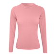 thumbnail image 4 of T-shirt à Manches Longues Extensible Col Rond Côtelé pour Femmes, Polyester, avec Design Plissé devant, 4 of 4