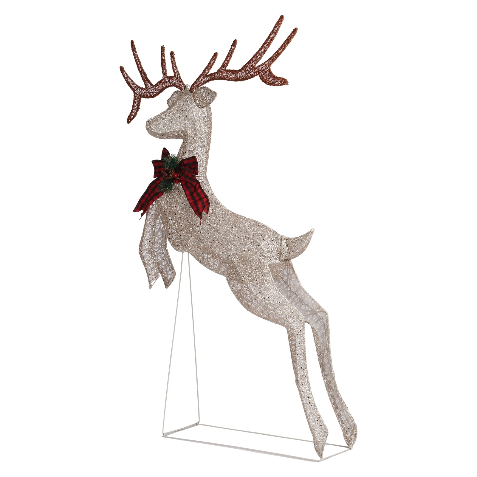Astoutdoor Lighted Jumping Reindeer Christmas Decoration, 100 Warm White LED Lights, Indoor Outdoor Holiday Display