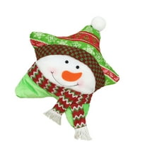 LEORX Eco Friendly Star Shape Christmas Throw Pillow with Snowman Pattern for