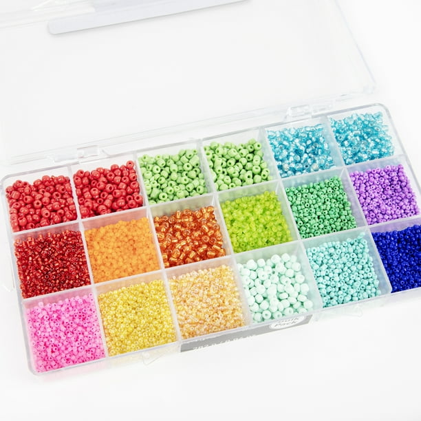 Cousin DIY Bright Rainbow Glass Seed Bead Value Bulk Pack, 282g