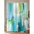 thumbnail image 4 of Shower Curtains Blue Green Graffiti Art Bath Curtain Modern Art Waterproof Bathroom Shower Curtain Set with Hooks Decoration 72 x 72 Inches, 4 of 7